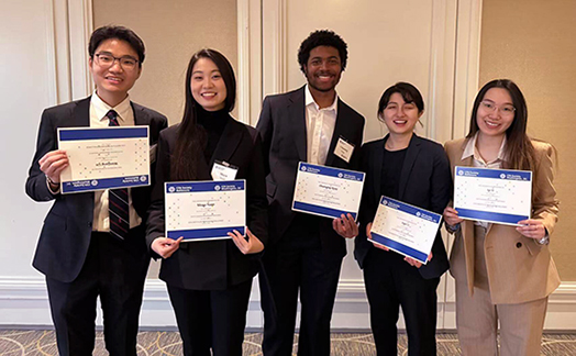 2025 cfa institute research challenge jhu carey team five students in front of the capital building