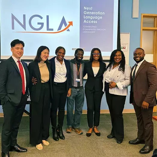 Seven NGLA Next Generation language Access student posing